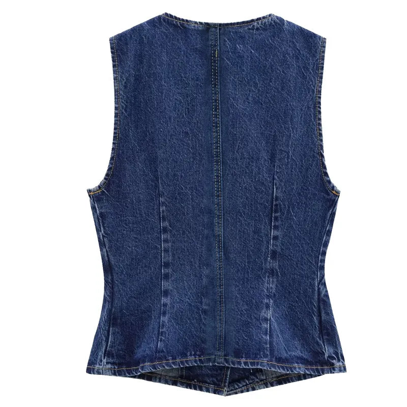 Asymetryczna kamizelka Jeans skos