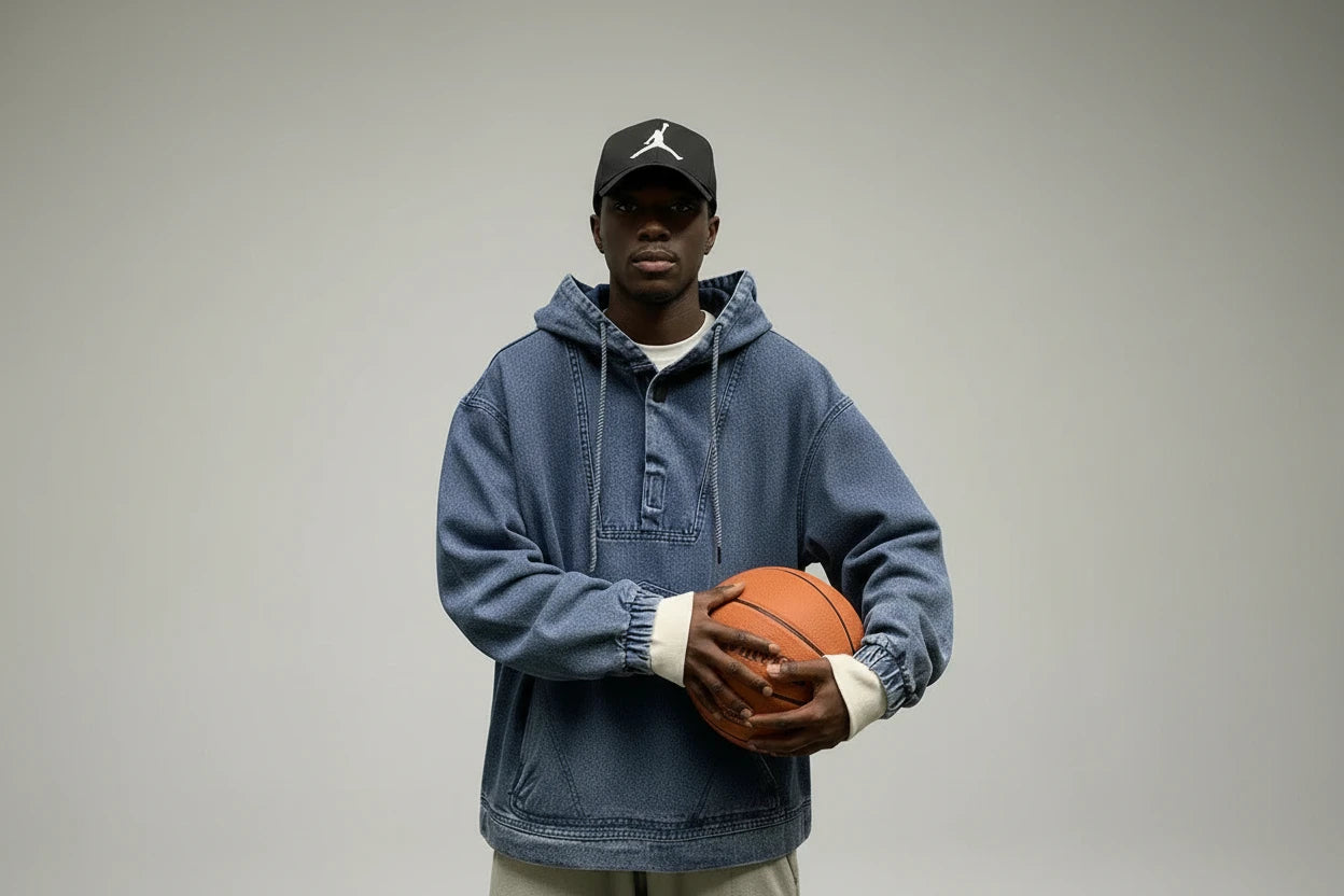 Męska bluzo-kurtka z Kapturem Denim Hoodie