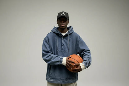 Męska bluzo-kurtka z Kapturem Denim Hoodie