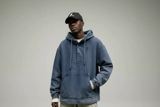 Męska bluzo-kurtka z Kapturem Denim Hoodie