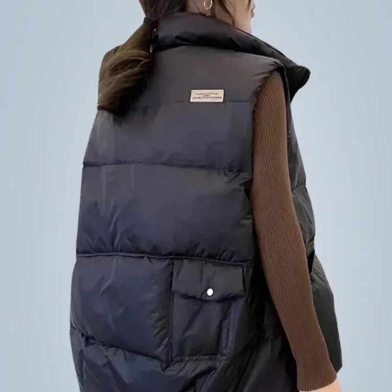 Wygodny Bezrękawnik z Kołnierzem Typu Turn-Down