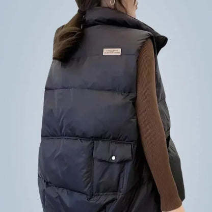 Wygodny Bezrękawnik z Kołnierzem Typu Turn-Down