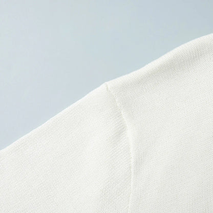 Sweter Damski z Czystej Bawełny – Luźny Krój, Dekolt O-Neck i Modne Odsłonięte Plecy