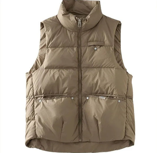 Wygodny Bezrękawnik z Kołnierzem Typu Turn-Down