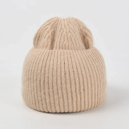 Ciepła damska puszysta zimowa Beanie czapka z Angory