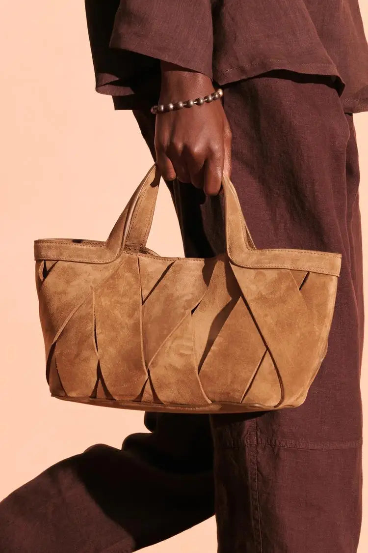 Mini Shopper Bag z Ekologicznego Zamszu