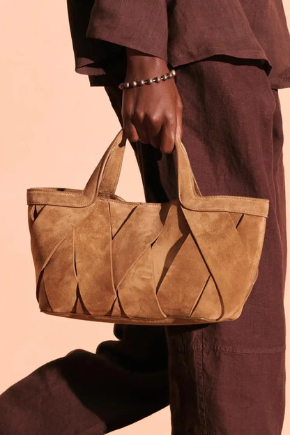 Mini Shopper Bag z Ekologicznego Zamszu