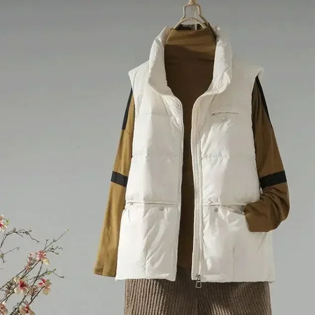 Wygodny Bezrękawnik z Kołnierzem Typu Turn-Down