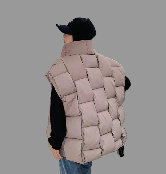 Długa Kamizelka Zimowa Oversize Damska