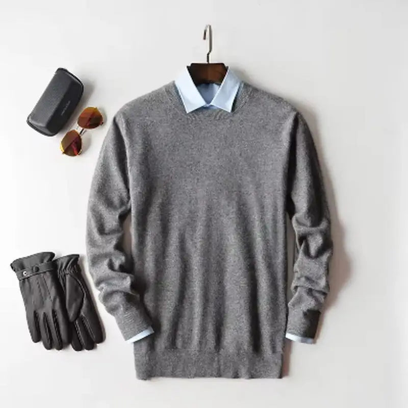 Sweter męski mieszanka Kaszmiru i bawełny