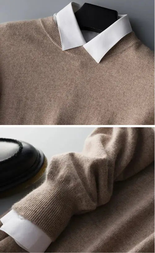 Sweter męski mieszanka Kaszmiru i bawełny