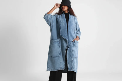 Płaszcz Jeansowy Damski Denim Temper