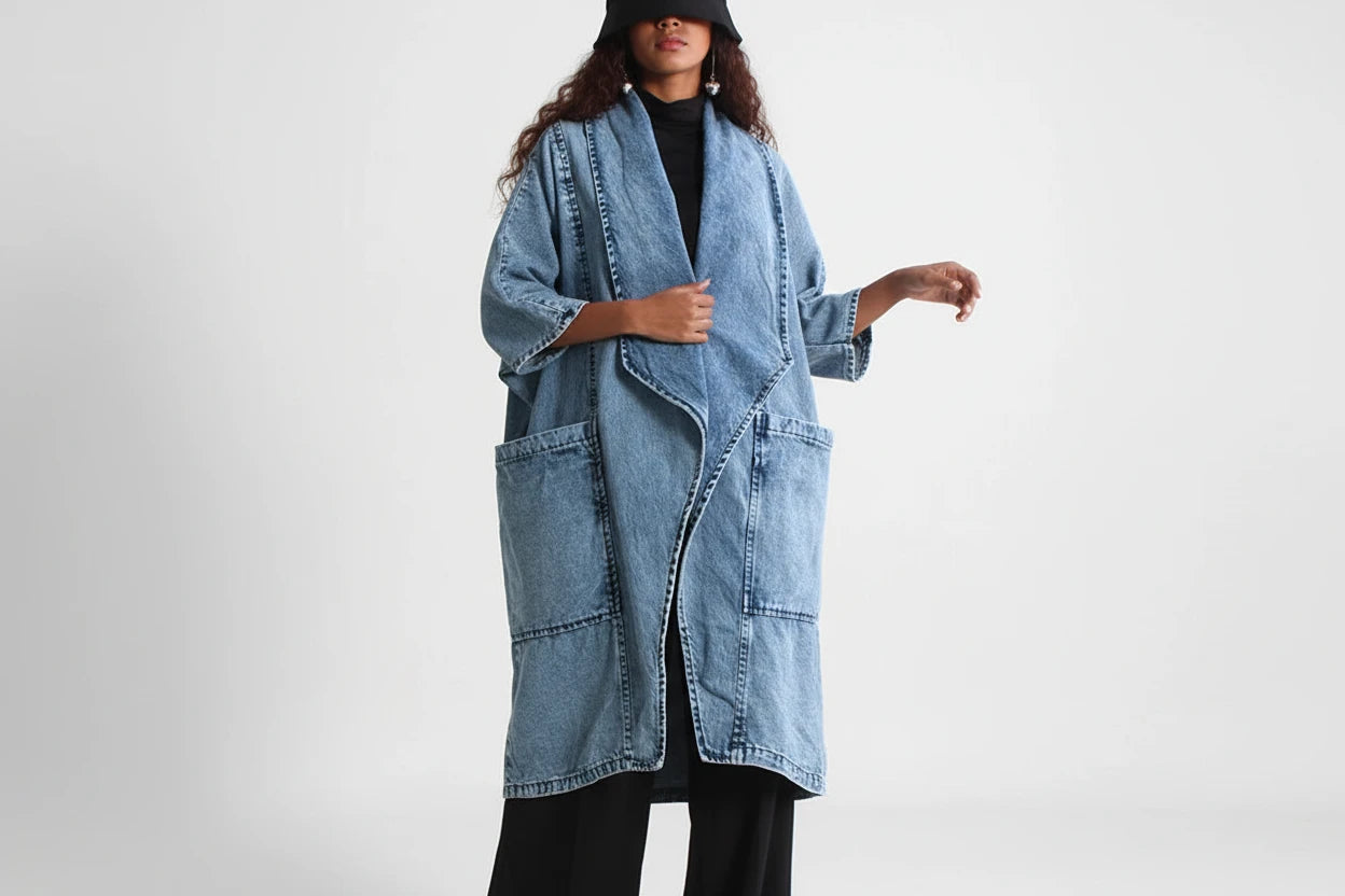 Płaszcz Jeansowy Damski Denim Temper