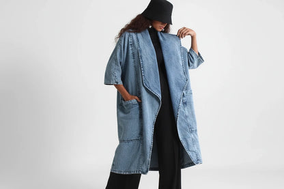 Płaszcz Jeansowy Damski Denim Temper