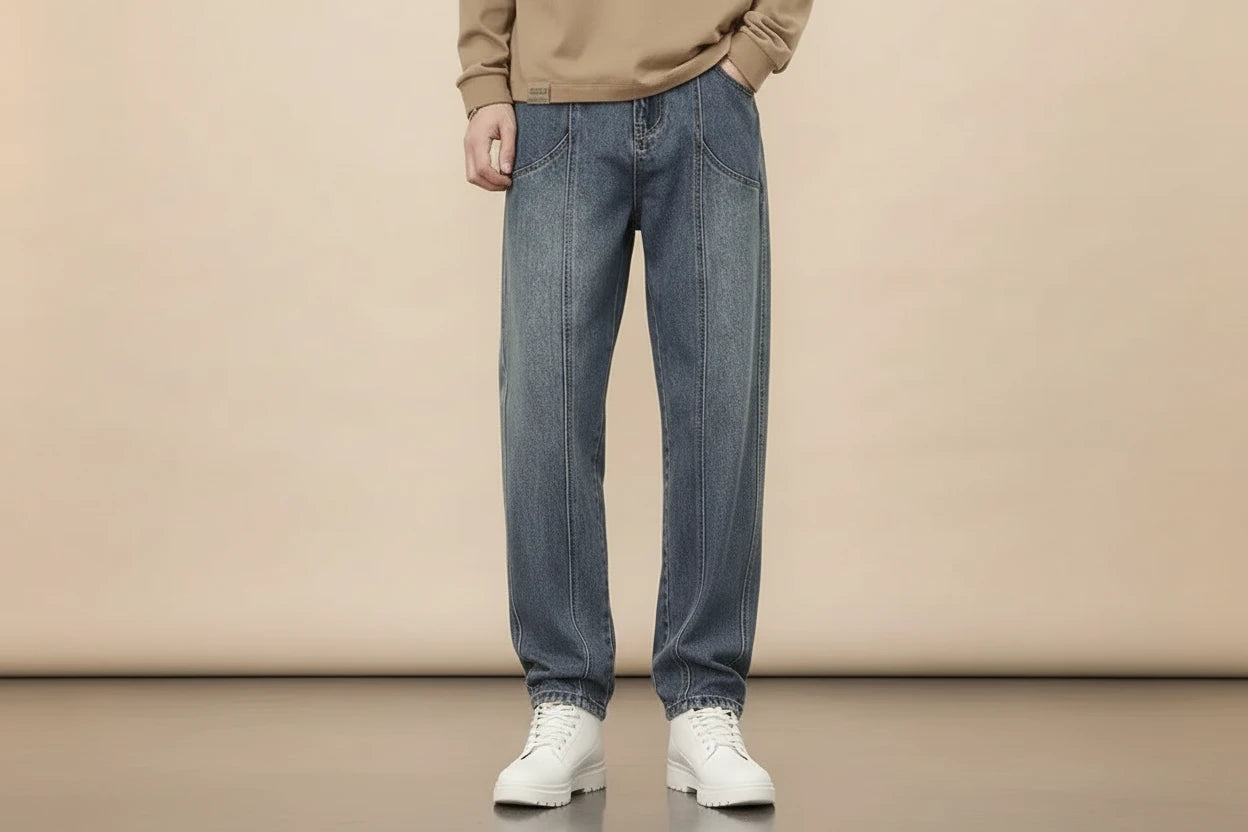 Grube Męskie Jeansy Cargo (Denim) Roots