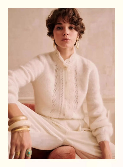 Francuski Elegancki Kardigan Dzianinowy