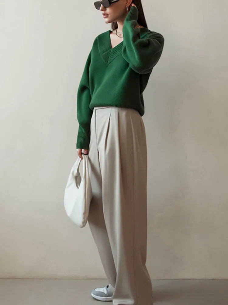 Sweter damski gruba dzianina Multicolor