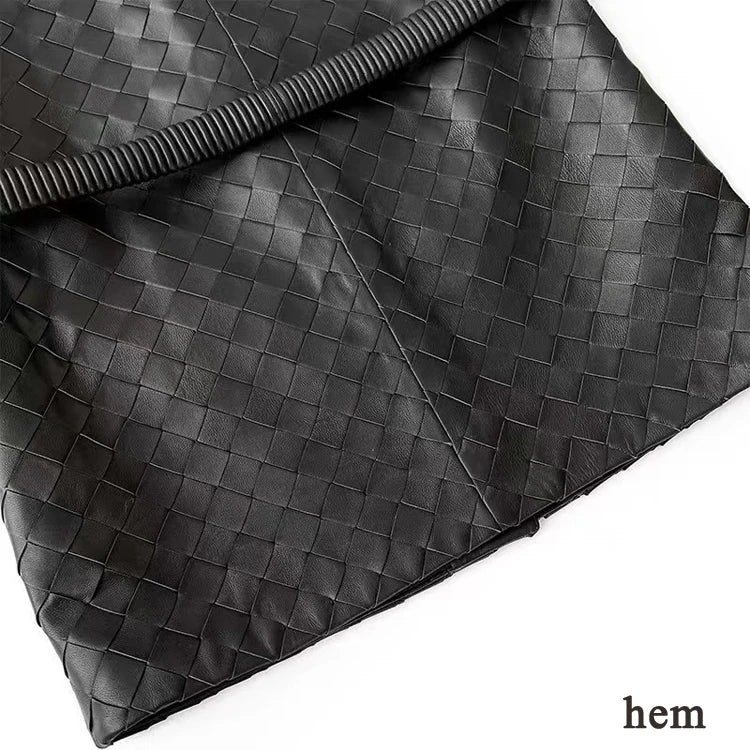 Ręcznie Dziana Skórzana Kamizelka Damska Skóra owcza