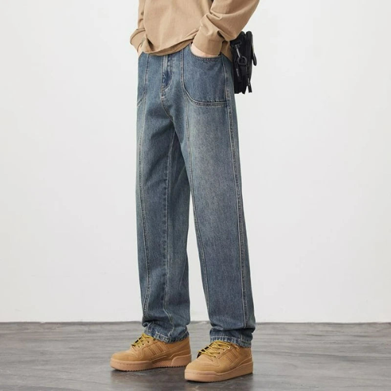 Grube Męskie Jeansy Cargo (Denim) Roots