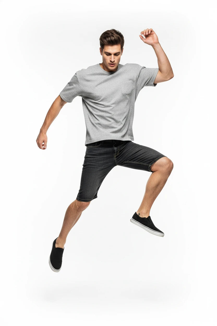 Męskie Szorty Jeansowe Denim – Letnie, Prosty Krój, Stretch