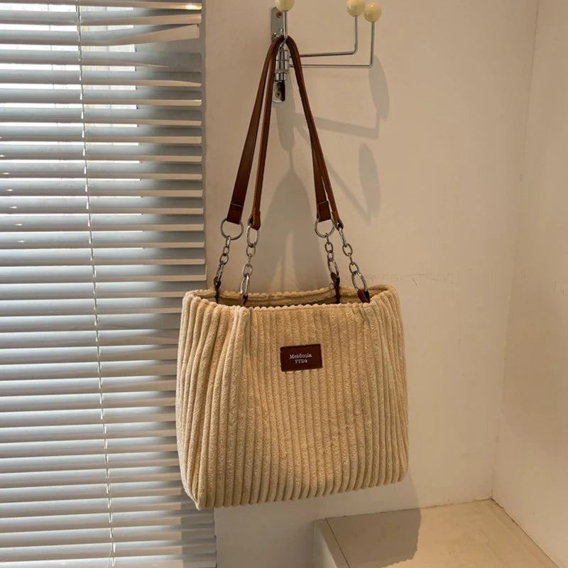 Elegancka Torebka na Ramię "Single Shoulder" ze Sztruksu