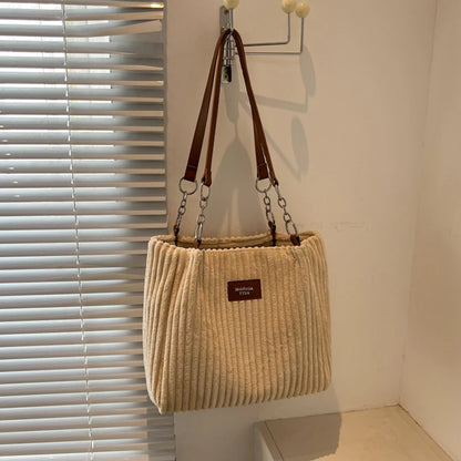 Elegancka Torebka na Ramię "Single Shoulder" ze Sztruksu