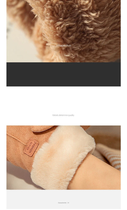 Rękawiczki Damskie z Futerkowym Wykończeniem Four colors