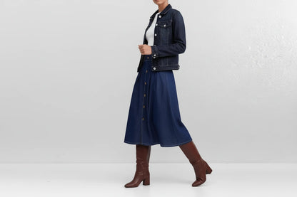 Spódnica jeansowa plisowana wysoki stan Verna