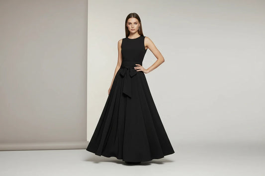 Plisowana Spódnica Maxi z Wysokim Stanem - Elegancka Spódnica Lace Up A-Line