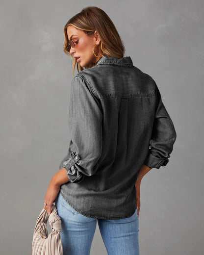 Jeansowa koszula Basic denim długi rękaw