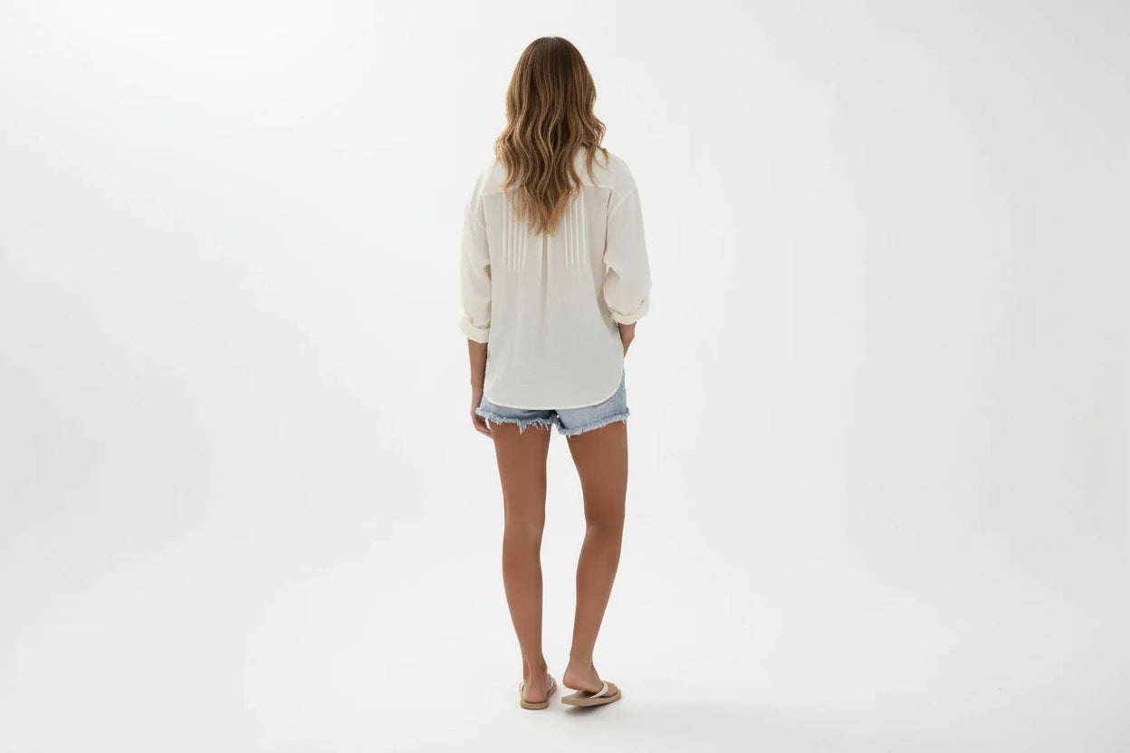 Damskie Jeansowe Szorty High-Waist z Przetarciami – Personalizowane