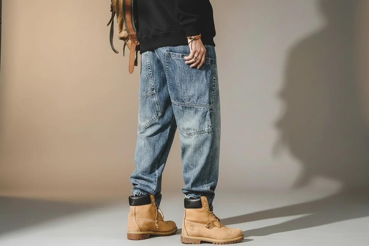 Męskie jeansy Cargo Cowboy Zwężane Denim