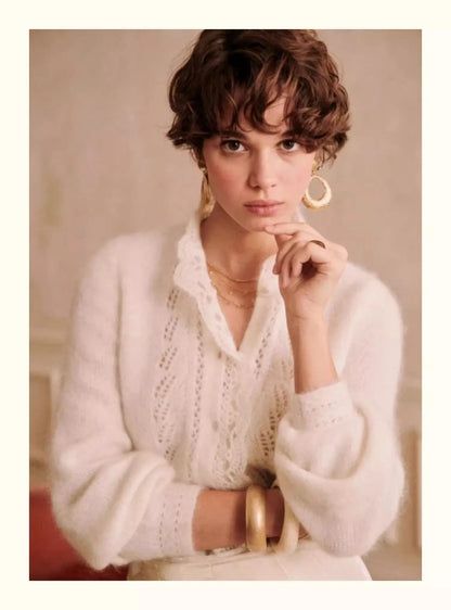 Francuski Elegancki Kardigan Dzianinowy