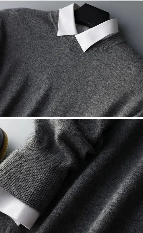 Sweter męski mieszanka Kaszmiru i bawełny