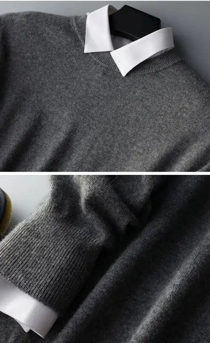 Sweter męski mieszanka Kaszmiru i bawełny