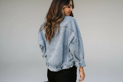 Damska kurtka jeansowa leopard