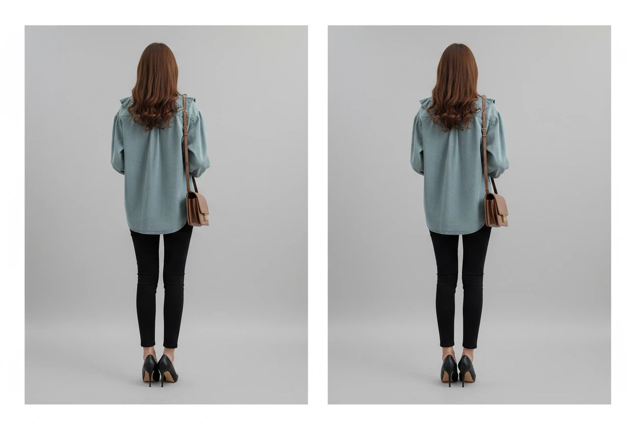 Koszula dżinsowa Volant z falbanami na karczku