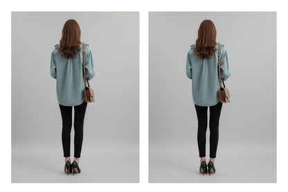 Koszula dżinsowa Volant z falbanami na karczku