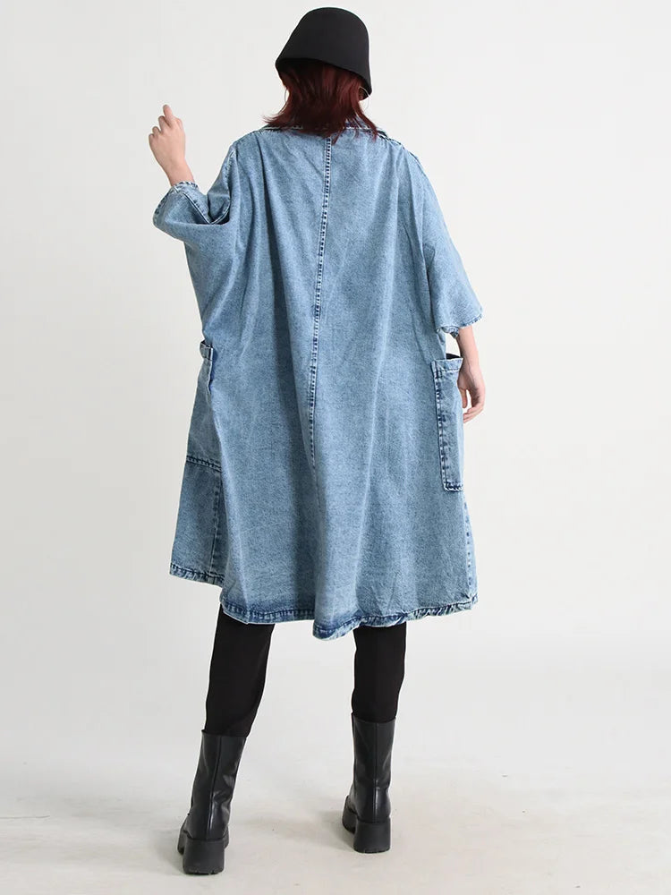 Płaszcz Jeansowy Damski Denim Temper