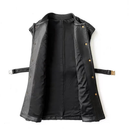 Ręcznie Dziana Skórzana Kamizelka Damska Skóra owcza