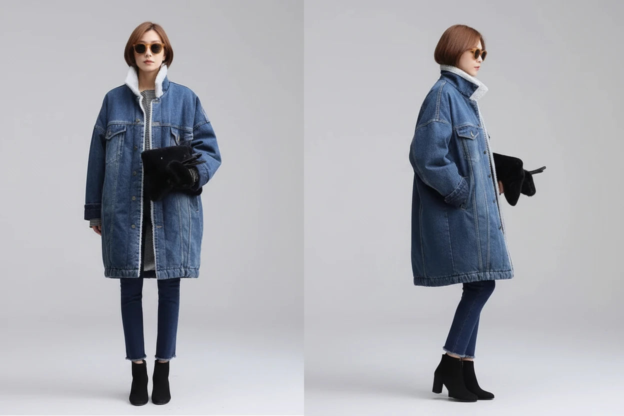 Jeansowy płaszcz Indygo