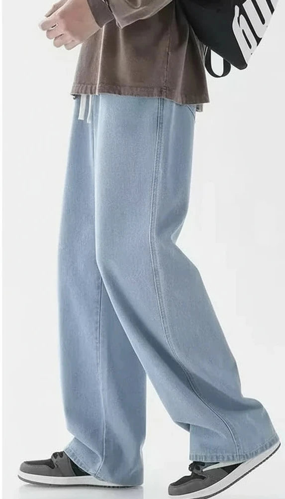 Luźne Jeansy Baggy Fit Męskie z Niskim Stanem