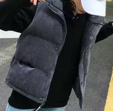 Damska Ciepła Kamizelka Sztruksowa Bez Rękawów