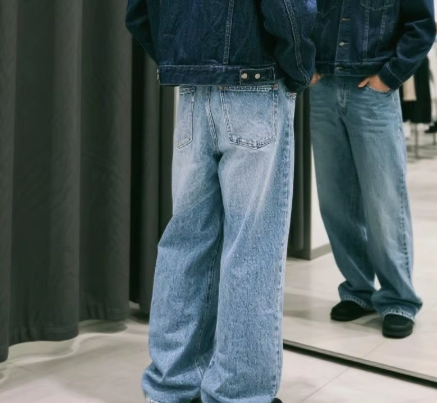 Luźne Jeansy Baggy Fit Męskie z Niskim Stanem