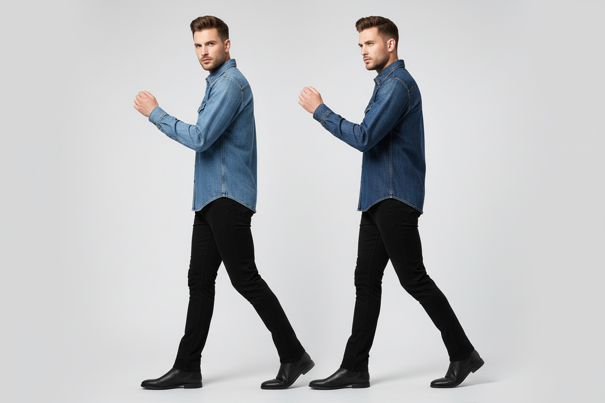 Modele w koszulach - widok z boku