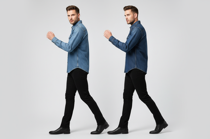 Modele w koszulach - widok z boku